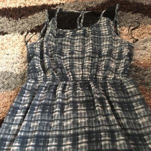 Forever 21 plaid tank dress- blue, black- Med